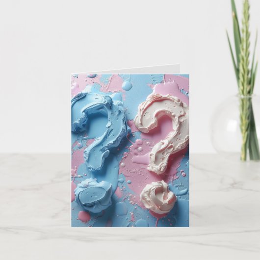 折り曲げ招待状性別表示パーティーカスタム文字 招待状 (正面)