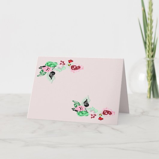 折り曲げ招待状:バラオンつる植物 招待状 (正面)