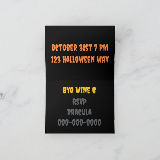 折り曲げ招待状 招待状 (内部)