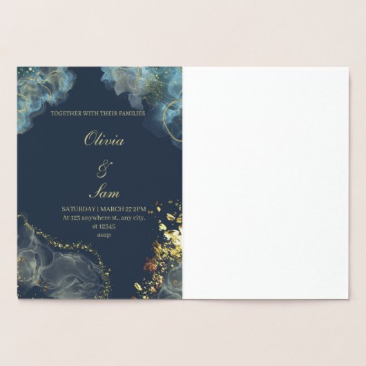 折り曲げ招待状 箔カード (内部)