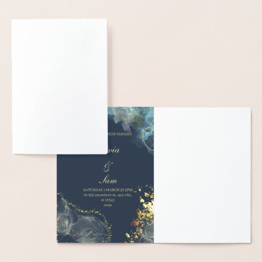 折り曲げ招待状 箔カード (ディスプレー)