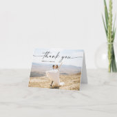 折り曲げ結婚サンキューカードとメッセージカスタム サンキューカード (正面)