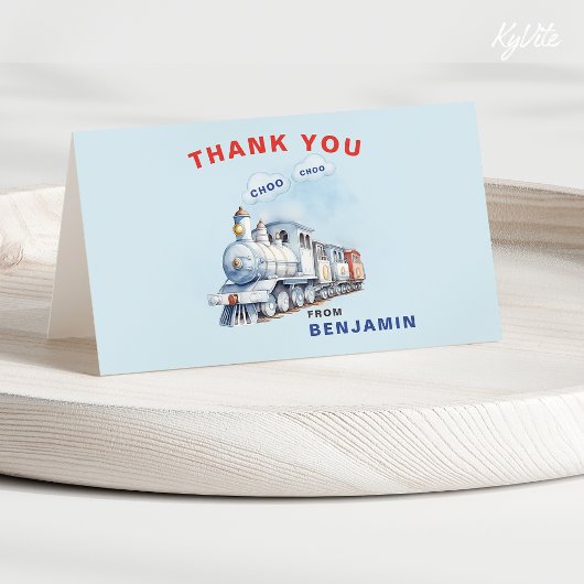 折り曲げ/ティルト誕生日サンキューカード、Chugga Chugga サンキューカード