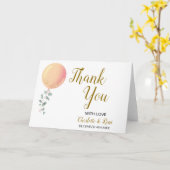 折り男女兼用畳みサンキューカード赤ちゃんシャワー カード (黄色い花)