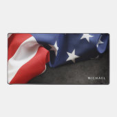 折り畳まれたアメリカ国旗 カスタマイズ デスクマット (正面)