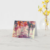 折り畳まれたグリーティングカードロマンチックな木 カード (黄色い花)