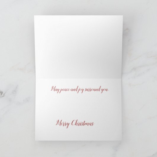 折り畳まれたグリーティングカード　「平和が訪れますように」 カード (内部)