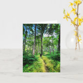 折り畳まれたグリーティングカード（森林写真付き） カード (黄色い花)