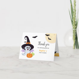 折り畳まれたサンキューカードでベビーシャワー。 サンキューカード