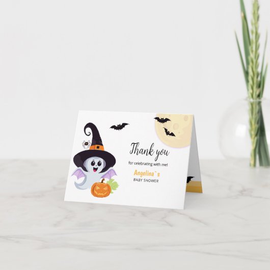 折り畳まれたサンキューカードでベビーシャワー。 サンキューカード (正面)