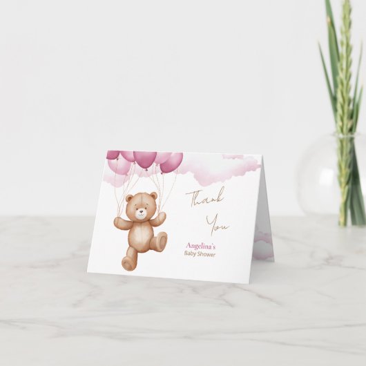 折り畳まれたサンキューカードで赤ちゃんシャワー。 サンキューカード (正面)