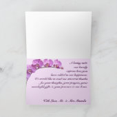 折り畳まれたサンキューカードの紫のラン（茎） サンキューカード (内部)