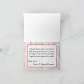 折り畳まれたサンキューカードのBurlap氏とMrs.Banner サンキューカード (内部)