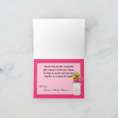 折り畳まれたサンキューカードメイソンの瓶とワイルドフラワー サンキューカード (内部)