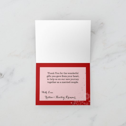 折り畳まれたサンキューカード冬の雪片の雪氷 サンキューカード (内部)