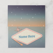 折り畳まれたネーム結婚カードのラスベガスカジノ プレイスカード (外部開封)