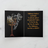 折り畳まれたハロウィンのカード サンキューカード (内部)