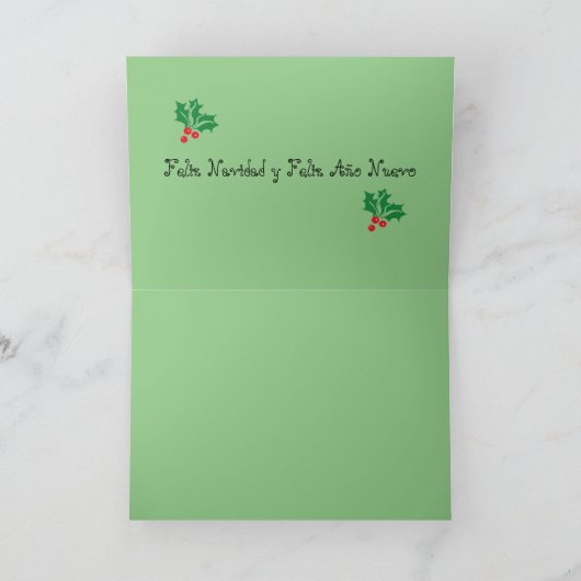 折り畳まれたホリデーカードメリークリスマスインスペインのド シーズンカード (内部)