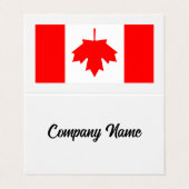 折り畳まれた名刺テンプレート（カナダ国旗あり） 名刺 (外部フラット)