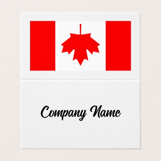 折り畳まれた名刺テンプレート（カナダ国旗あり） 名刺 (外部フラット)