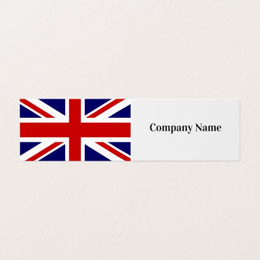 折り畳まれた名刺テンプレート(英語のイギリス国旗を使用) 名刺 (外部フラット)