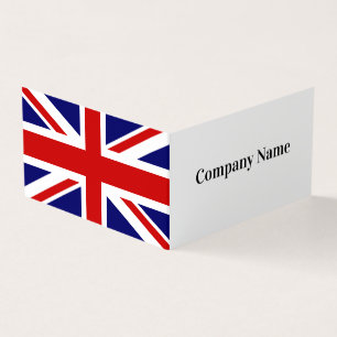 折り畳まれた名刺テンプレート(英語のイギリス国旗を使用) 名刺