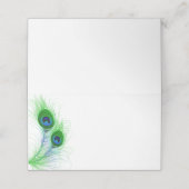 折り畳まれた名前座席表 – 孔雀の羽 プレイスカード (外部開封)