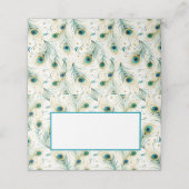 折り畳まれた名前座席表 – 孔雀の羽 プレイスカード (外部開封)