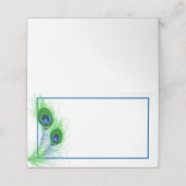 折り畳まれた名前座席表 – 孔雀の羽 プレイスカード (外部開封)