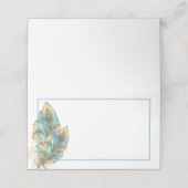 折り畳まれた名前座席表 – 孔雀の羽 プレイスカード (外部開封)