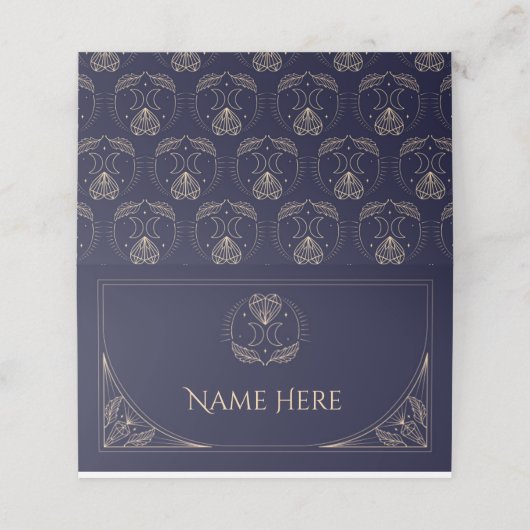 折り畳まれた名札結婚のタロットムーンミスティック プレイスカード (外部開封)