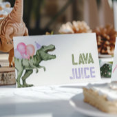 折り畳まれた女の子の恐竜の食べ物テントカード