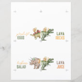 折り畳まれた恐竜の食べ物のテントカード (正面)