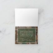 折り畳まれた感謝のカード　ピンクのブラウニングカモ サンキューカード (内部)