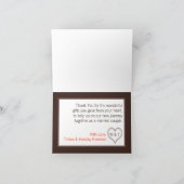 折り畳まれた感謝のカード 秋の木 初期の彫刻 サンキューカード (内部)