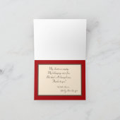 折り畳まれた感謝のカード 赤い靴下の猿 サンキューカード (内部)