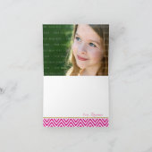 折り畳まれた感謝の気持ち ** チェvronパターン ピンクゴールド サンキューカード (内部)