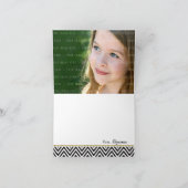 折り畳まれた感謝の気持ち ** 黒と金のシェブロンパターン ** サンキューカード (内部)