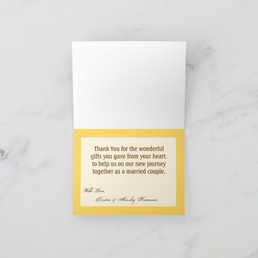 折り畳まれた感謝カード サンライズ ウィートカントリー ルースティック サンキューカード (内部)