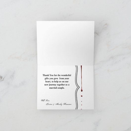 折り畳まれた感謝カード ゾンビの血が滴る ヴァンパイアよ、行け サンキューカード (内部)