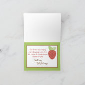 折り畳まれた感謝カード 赤い納屋の動物たち サンキューカード (内部)