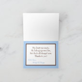 折り畳まれた感謝カード 青い モダンなママ ポルカドット サンキューカード (内部)