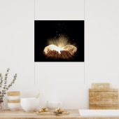 折り畳まれた手が光を保持 ポスター (キッチン)