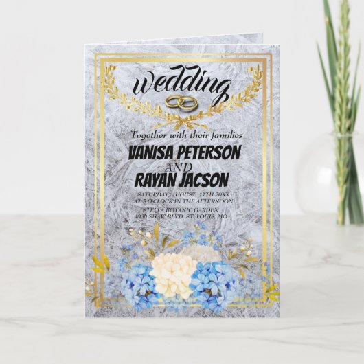 折り畳まれた招待状の結婚式 招待状 (正面)