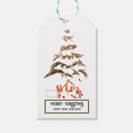 折り畳まれた挨拶 ギフトタグ (正面)