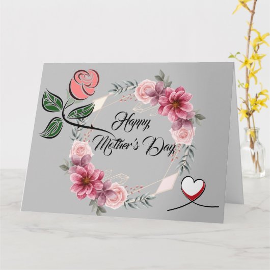 折り畳まれた母の日のフローラ カード (黄色い花)