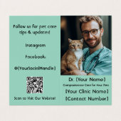 折り畳まれた獣医の名刺 名刺 (外部フラット)