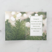 折り畳まれた白い鹿と緑のクリスマスカード シーズンカード (内部)