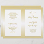 折り畳まれた結婚カトリックの儀式プログラム金ゴールド (正面/裏面)