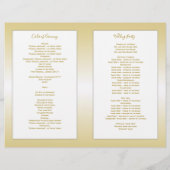 折り畳まれた結婚カトリックの儀式プログラム金ゴールド (裏面)